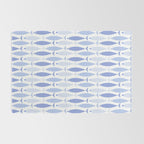 Fish Stripes - Mid Century Modern Pattern in Light Blue and White Rug Gallery Image 2