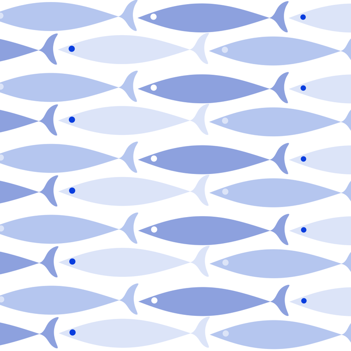 Fish Stripes - Mid Century Modern Pattern in Light Blue and White Coffee Mug Gallery Image 2