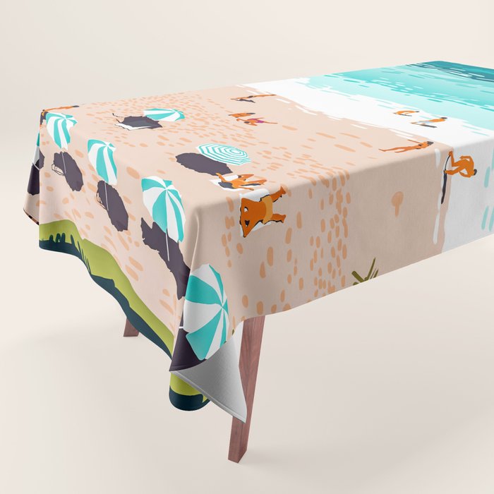 Dream in Colors Borrowed From The Sea | Ocean Tropical Beachy Summer | Swim Surf Travel Vacation Tablecloth Gallery Image 1