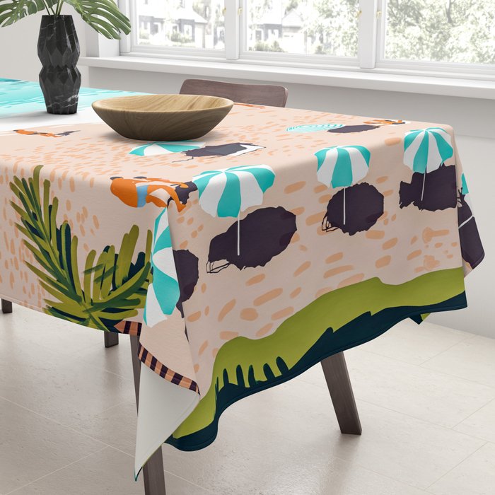Dream in Colors Borrowed From The Sea | Ocean Tropical Beachy Summer | Swim Surf Travel Vacation Tablecloth Gallery Image 3