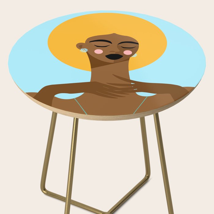 Dreaming in Color - Abstract Black Woman Illustration Side Table Gallery Image 2