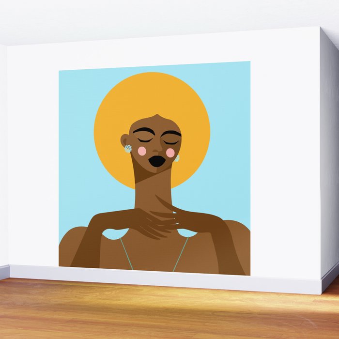Dreaming in Color - Abstract Black Woman Illustration Wall Mural Gallery Image 2