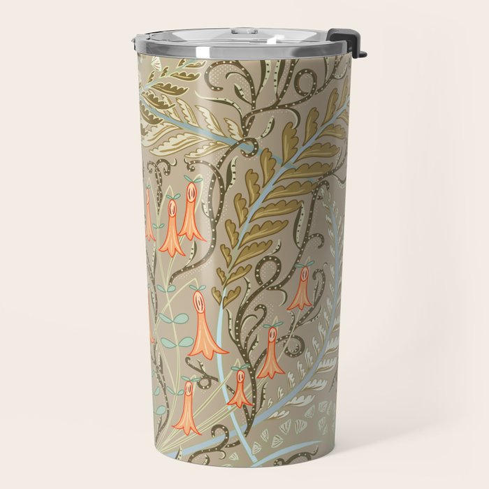 Woodland soil Morris style caramel Travel Mug Gallery Image 2