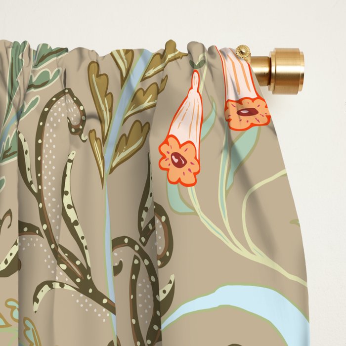 Woodland soil Morris style caramel Window Curtain Gallery Image 2