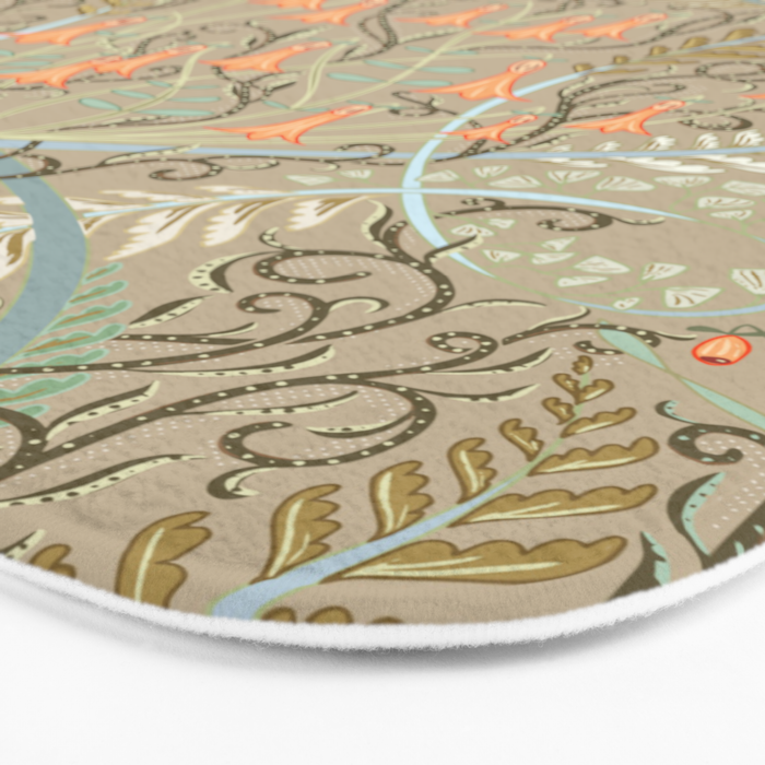 Woodland soil Morris style caramel Bath Mat Gallery Image 3