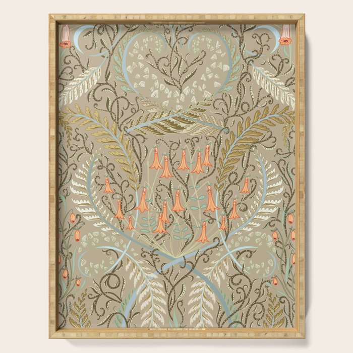Woodland soil Morris style caramel Serving Tray Gallery Image 1