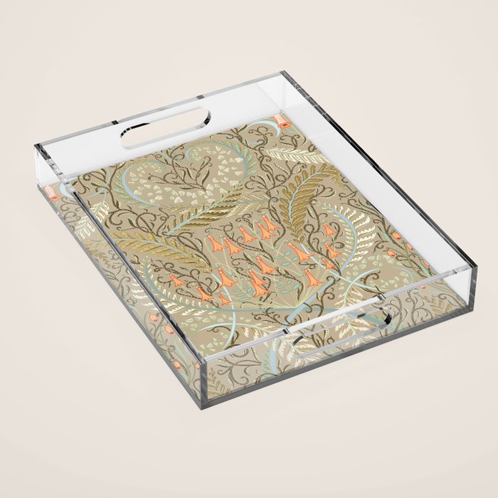 Woodland soil Morris style caramel Acrylic Tray Gallery Image 1