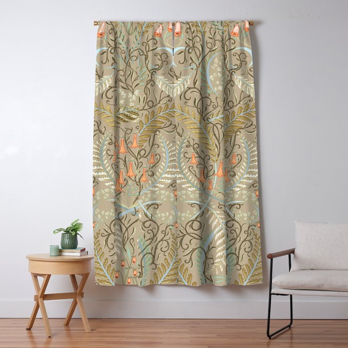 Woodland soil Morris style caramel Window Curtain Gallery Image 5
