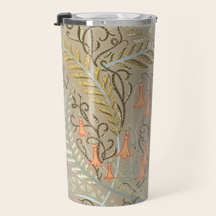 Woodland soil Morris style caramel Travel Mug Gallery Image 3
