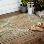 Woodland soil Morris style caramel Outdoor Rug Gallery Image 2