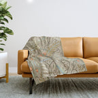 Woodland soil Morris style caramel Throw Blanket Gallery Image 1