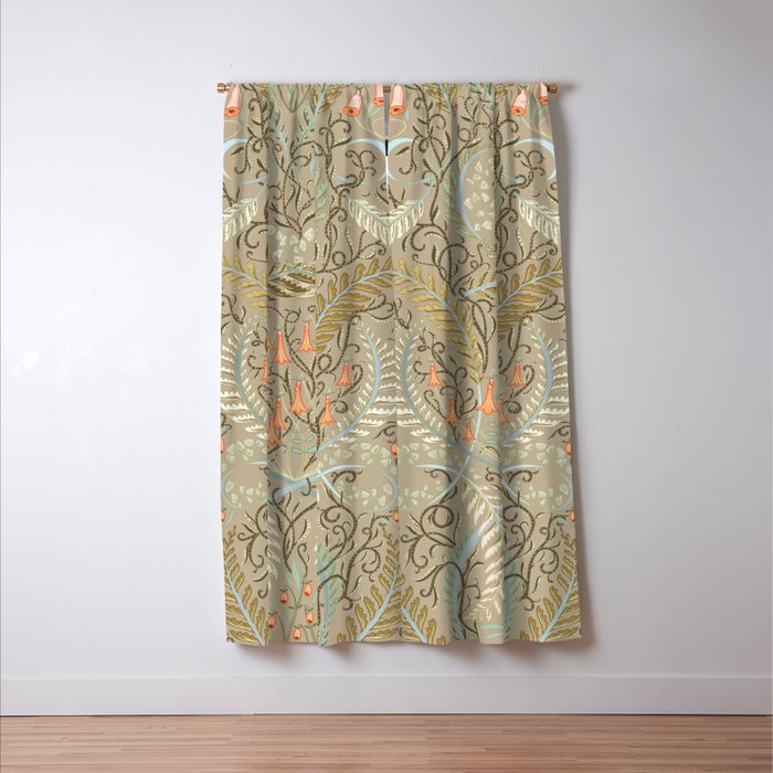 Woodland soil Morris style caramel Window Curtain Gallery Image 3