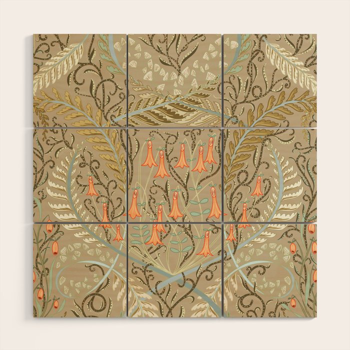 Woodland soil Morris style caramel Wood Wall Art Gallery Image 1