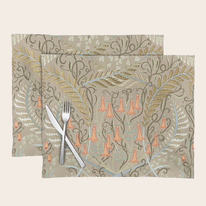 Woodland soil Morris style caramel Placemat Gallery Image 1