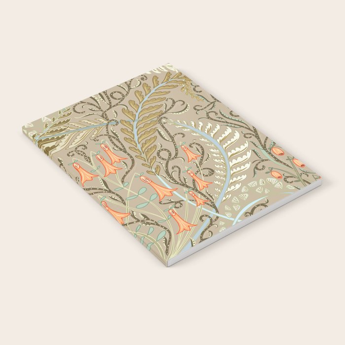Woodland soil Morris style caramel Notebook