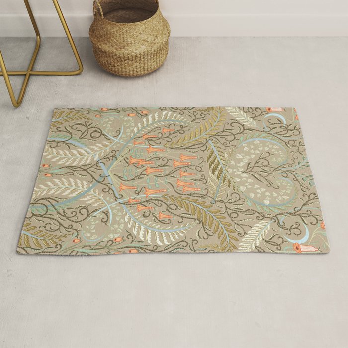 Woodland soil Morris style caramel Rug Gallery Image 1
