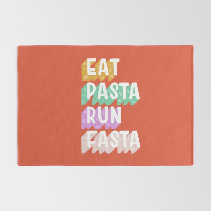 EAT PASTA RUN FASTA Rug Gallery Image 2