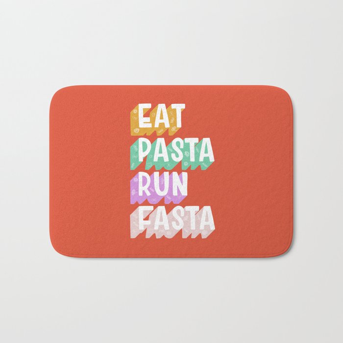 EAT PASTA RUN FASTA Bath Mat Gallery Image 1