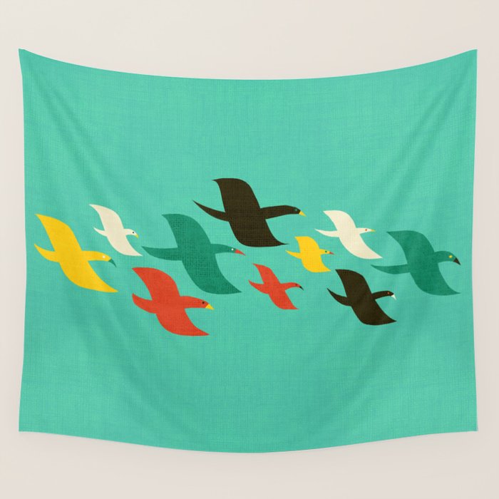Birds are flying Wall Tapestry Gallery Image 1