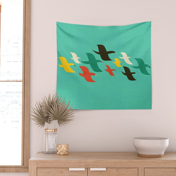 Birds are flying Wall Tapestry Gallery Image 2