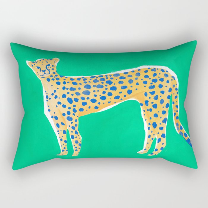 Leopard - Green Rectangular Pillow Gallery Image 2
