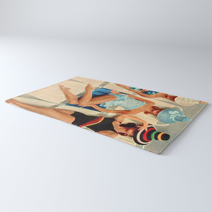 Retro Sunbathers Rug Gallery Image 3