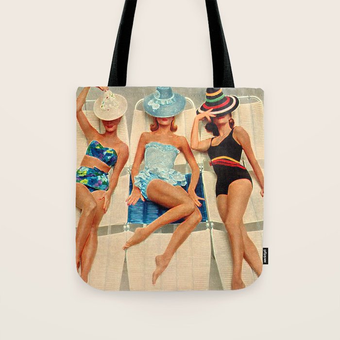 Retro Sunbathers Tote Bag Gallery Image 1