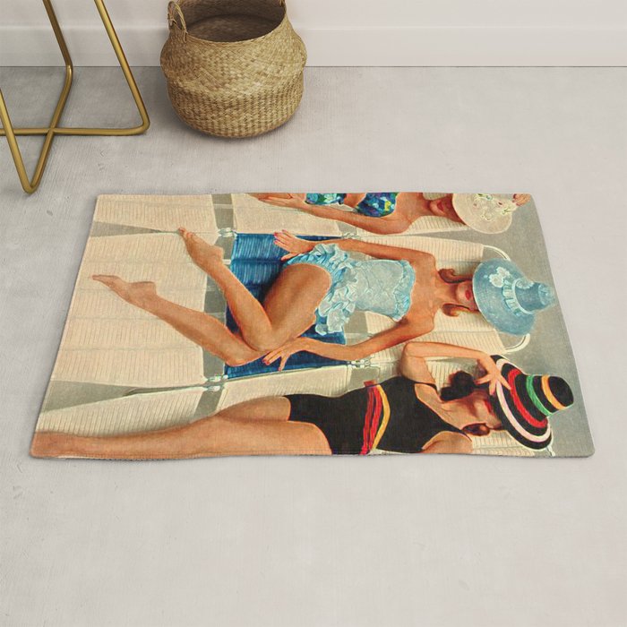Retro Sunbathers Rug Gallery Image 1