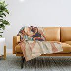Retro Sunbathers Throw Blanket Gallery Image 1