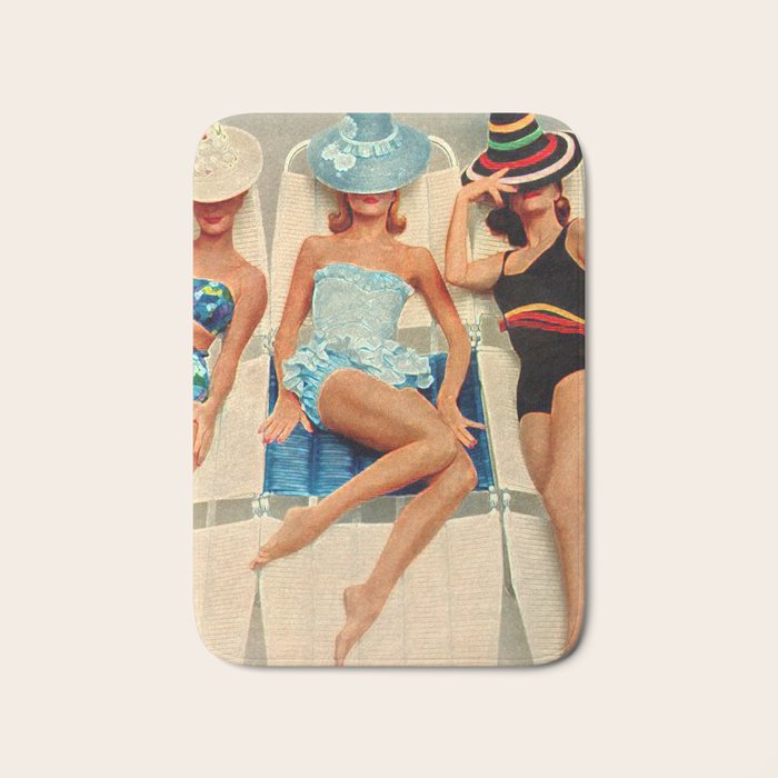 Retro Sunbathers Bath Mat Gallery Image 1