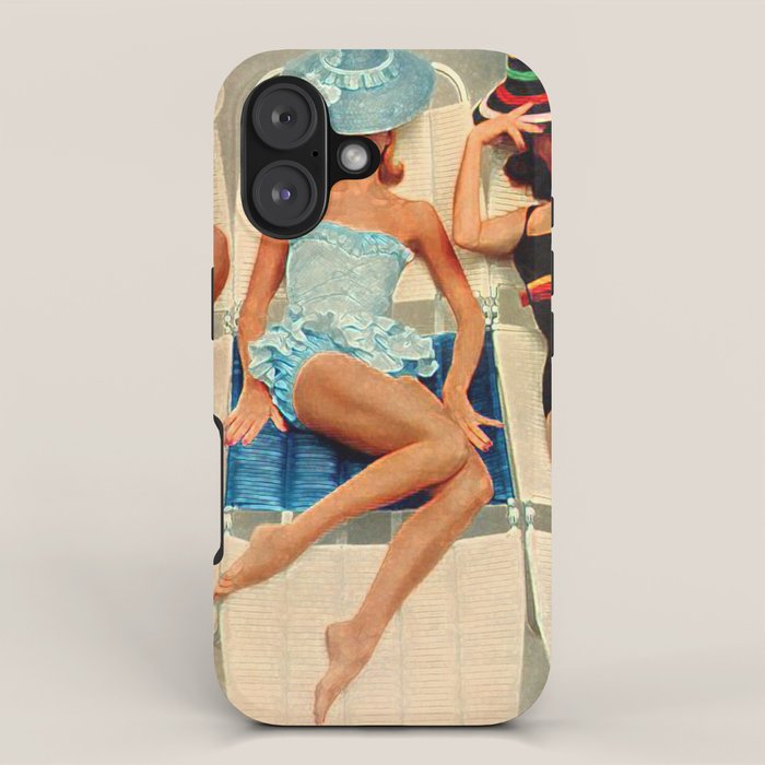 Retro Sunbathers iPhone Case Gallery Image 1