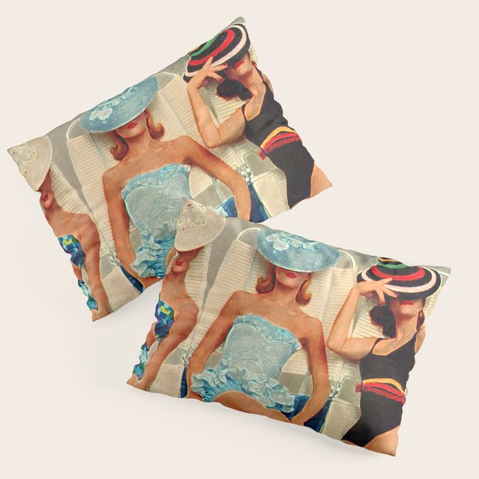 Retro Sunbathers Pillow Sham Gallery Image 3
