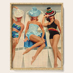 Retro Sunbathers Serving Tray Gallery Image 1