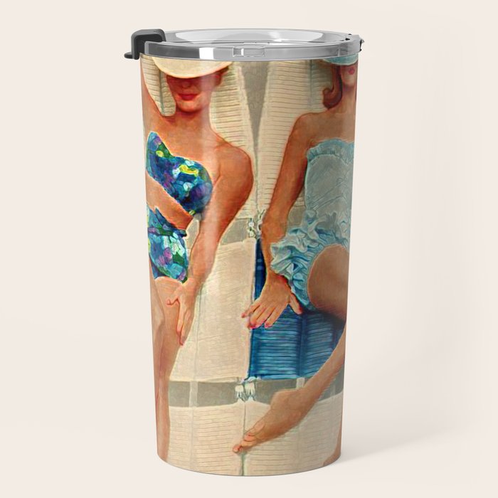 Retro Sunbathers Travel Mug Gallery Image 3