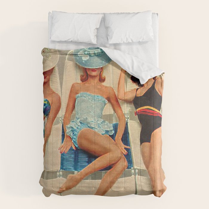 Retro Sunbathers Comforter Gallery Image 1