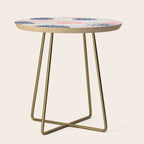 Floral Mixed Blooms, Blush Pink, Navy Blue, Gray, Beige Side Table Gallery Image 1
