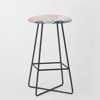 Floral Mixed Blooms, Blush Pink, Navy Blue, Gray, Beige Stool Gallery Image 1