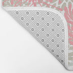 Floral Mixed Blooms, Blush Pink, Navy Blue, Gray, Beige Bath Mat Gallery Image 2