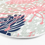 Floral Mixed Blooms, Blush Pink, Navy Blue, Gray, Beige Bath Mat Gallery Image 3