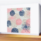 Floral Mixed Blooms, Blush Pink, Navy Blue, Gray, Beige Wall Mural Gallery Image 2