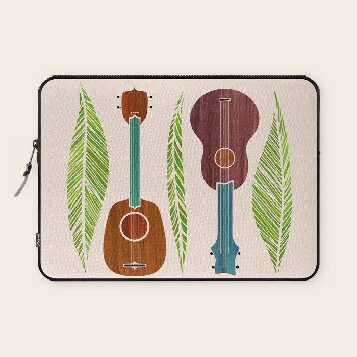 Island Life Ukuleles and Palms Laptop Sleeve Gallery Image 1