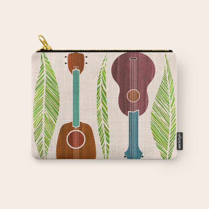 Island Life Ukuleles and Palms Carry All Pouch Gallery Image 1