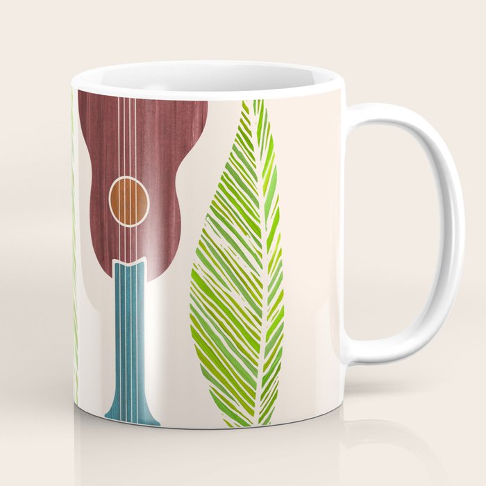 Island Life Ukuleles and Palms Coffee Mug Gallery Image 1
