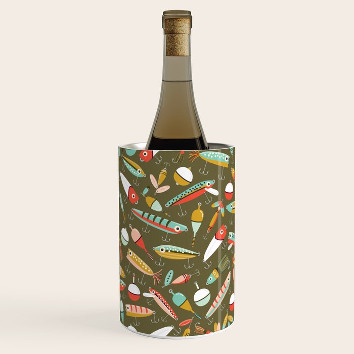 Fishing Lures Green Wine Chiller Gallery Image 1
