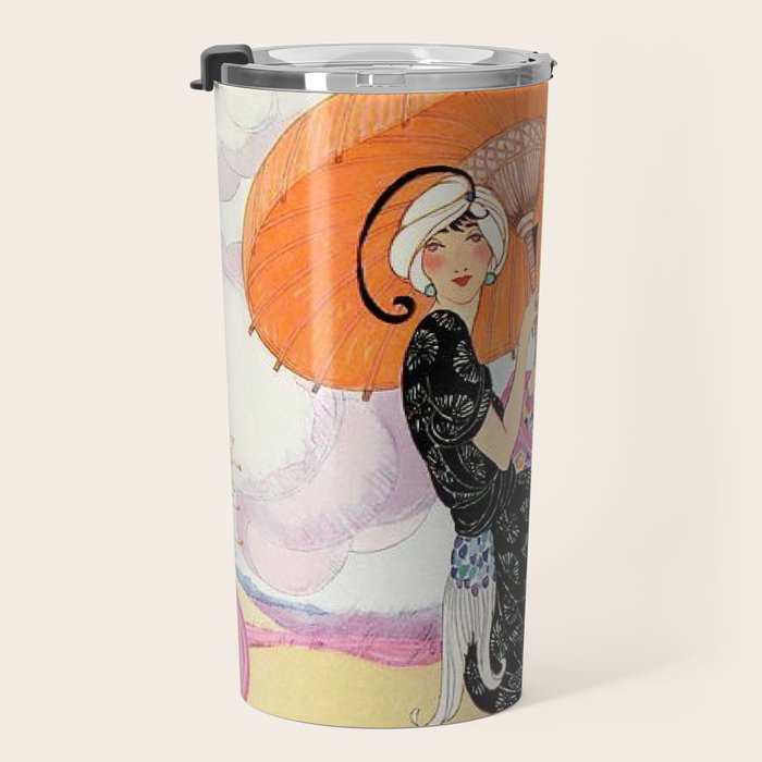 Vintage Magazine Cover - Motherhood on a Windy Beach Travel Mug Gallery Image 3