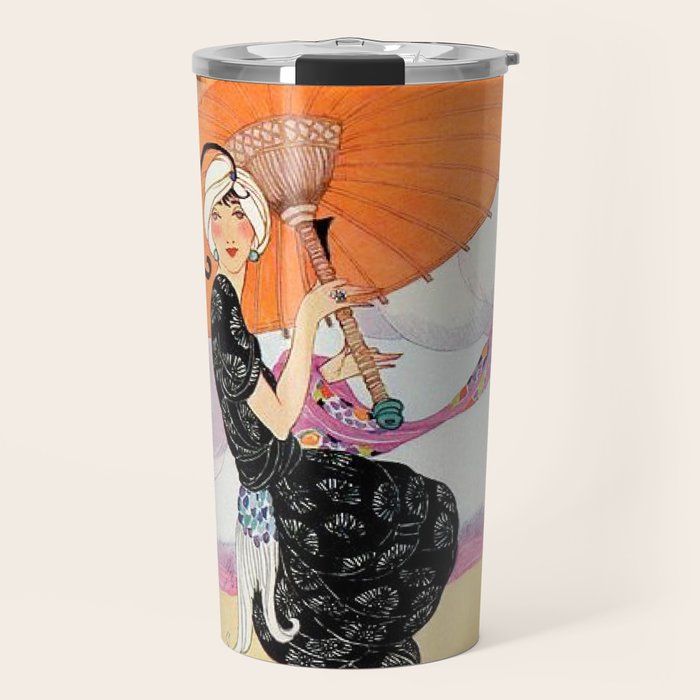 Vintage Magazine Cover - Motherhood on a Windy Beach Travel Mug Gallery Image 1