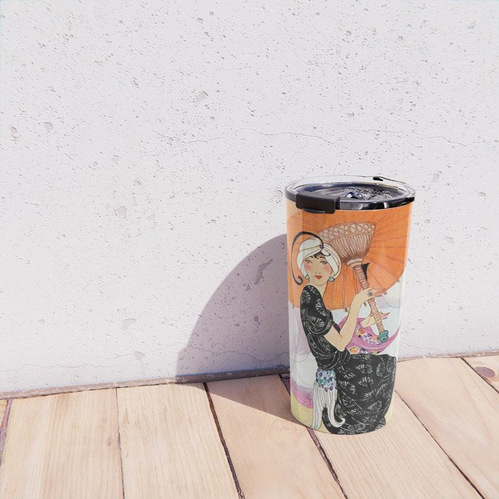 Vintage Magazine Cover - Motherhood on a Windy Beach Travel Mug Gallery Image 4