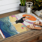 Vintage Magazine Cover - Motherhood on a Windy Beach Outdoor Rug Gallery Image 2