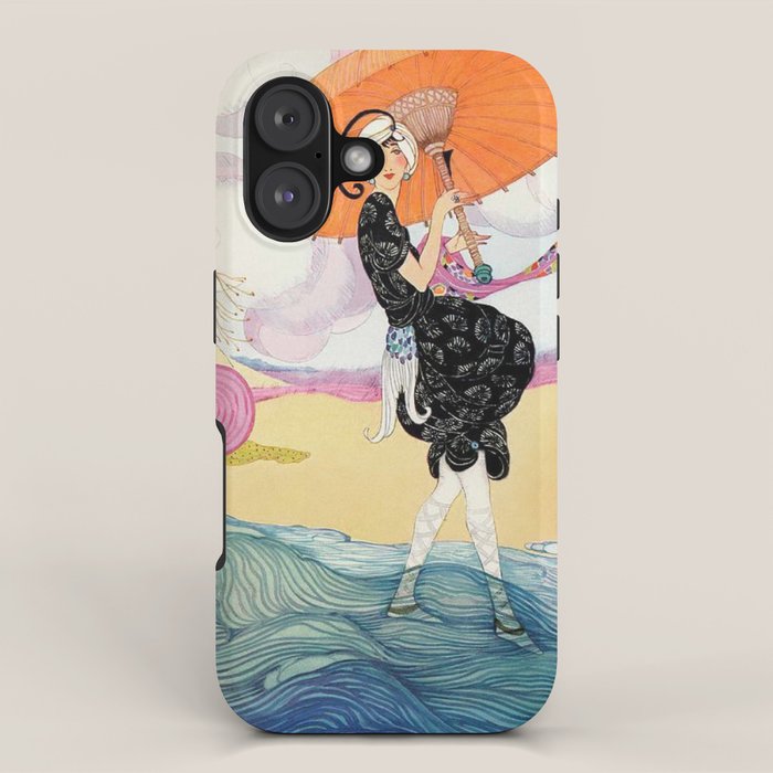 Vintage Magazine Cover - Motherhood on a Windy Beach iPhone Case Gallery Image 1