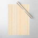 Bamako Textured Stripes and Dots Vertical Pattern in Muted Gold and Cream Wrapping Paper Gallery Image 1